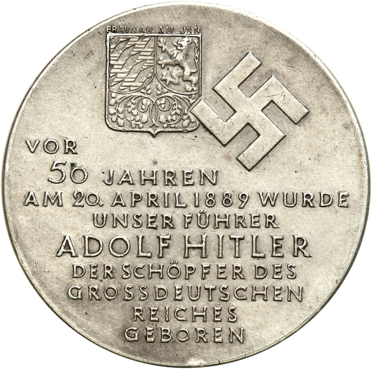 Niemcy, III Rzesza. Medal A. Hitler 1939, srebro